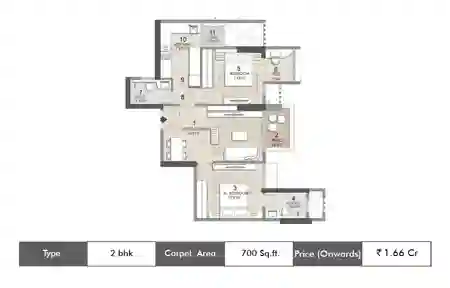 2 BHK 700 SqFt